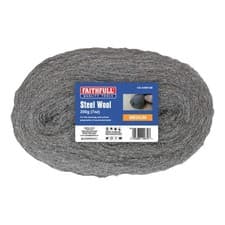 Image of Faithfull Steel Wire Wool 200g Grit: MEDIUM 200 g, Grey