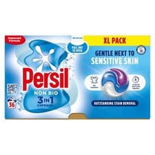 Image of Persil 3 In 1 Laundry Detergent Capsule Non Bio Sensitive Skin 36 Capsules