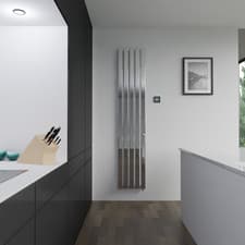 Image of Designer Chrome Electric Vertical Radiators + Heating Element CORWEN (9 Sizes)