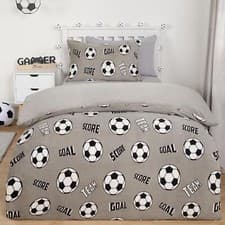 Image of Football Fleece Duvet Cover Kids Warm Reversible Bedding Supersoft Thermal Quilt