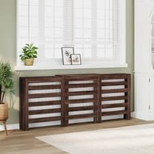 Image of WALPLUS Radiator Cover Brown Oak Engineered Wood 205x21.5x83.5 cm Unit
