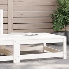 Image of WALPLUS Garden Footstool White 70x70x30 cm Outdoor Solid Pine Wood