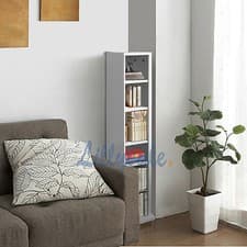 Image of DVD Storage Tower Rack CD unit shelf organizer archive wood Black White Brown