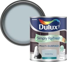 Image of Dulux Simply Refresh Multi-Surface Eggshell Paint Wood&Metal Coastal Grey 750ml