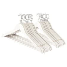 Image of white wooden Clothes Hangers 20 Pack - for Suit, Pants, Jackets, dress etc