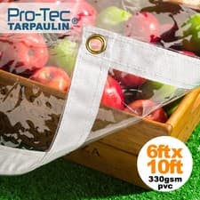 Image of 330gsm Clear Tarpaulin Heavy Duty PVC Waterproof Glass Pet Cover Tarp Sheet 