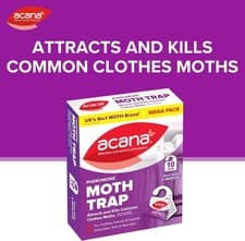Image of Acana Moth Trap Kills Clothes Moths Natural Pheromone Glue Boards PACK 10 UK