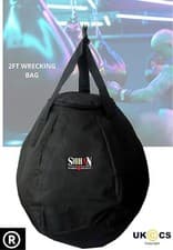 Image of BLACK WRECKING BALL PUNCH BAG BOXING BAG , Martial Arts 2ft Round UN-FILLED