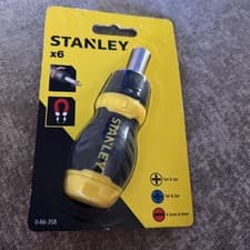 Image of Stanley STA066358 Ratcheting Stubby Screwdriver Bit Set Phillips / Pozi 0-66-358