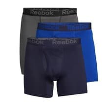 Image of NEW! Reebok 3 Pack Performance Boxer Briefs Black Blue Grey Men's Size 2XL