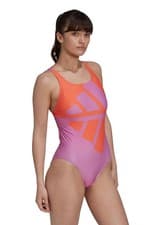 Image of Adidas Women's 3 BARS Swimsuit - Pink