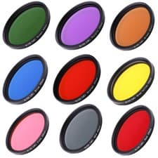 Image of Red Orange Yellow Green Blue Pink Colour Camera Lens Filter – Multiple Sizes