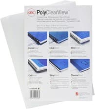 Image of GBC PolyClearView Binding Covers 200 micron A4 Frosted Clear (100 Pack)
