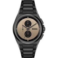 Image of NEW HUGO BOSS 1514043 STEER BLACK WATCH - 2 Y WARRANTY
