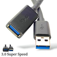 Image of USB 3.0 24AWG Copper EXTENSION Cable A Plug to Socket Lead 50cm/1m/2m/3m/5m