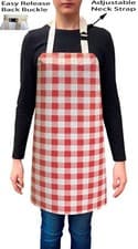 Image of Handmade Gingham Check PVC Coated Wipe Clean Waterproof Aprons - Code: F107-1