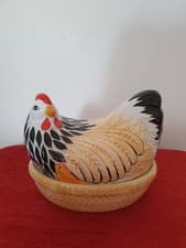 Image of Mason Cash Egg Holder Rack Mother Hen Nest Kitchen Storage Earthenware Display