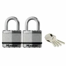 Image of Master Lock Weather tough Laminated Steel Padlock (W)45mm, Pack of 2