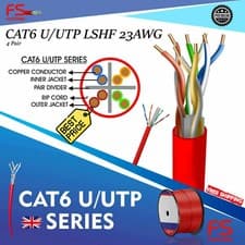 Image of Cat6 Outdoor Cable 23 AWG Ethernet LAN PoE Network U/UTP RJ45 Solid COPPER Lot