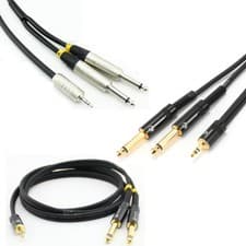 Image of TRS 3.5mm Jack To Dual TS 6.5 Plug Splitter Audio Phono Plugs Cable Lead Adapter
