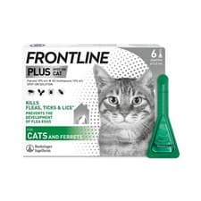 Image of FRONTLINE Plus Flea & Tick Treatment for Cats and Ferrets - 6 Pipettes