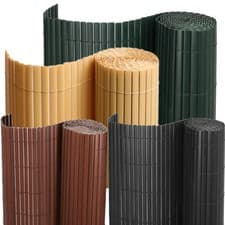 Image of 3m/5m Bamboo Effect Garden Screening PVC Fence Double Side Privacy Panel Roll UK