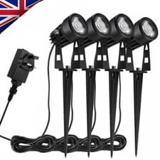 Image of 4Pcs Garden Spike Lights Mains LED 3W Outdoor Spotlights Landscape Yard Pathway