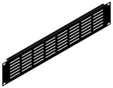 Image of 2U Black Flanged Rack Panel with Horizontal Vents - R1279/2UK