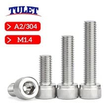Image of M1.4 (1.4mmØ) SOCKET CAP SCREWS A2 STAINLESS STEEL ALLEN BOLTS HEX HEAD DIN 912