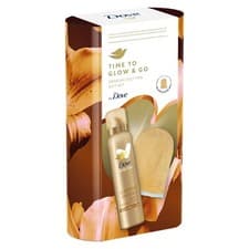Image of Dove Time to Glow and Go 150ml Gradual Self-Tan Gift Set +tanning applicator