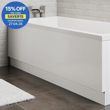 Image of 1500mm Acrylic Side Front Bath Panel Gloss White Finish Modern Bathroom