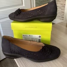 Image of Hotter Mexico Navy Nubuck Slip-on Ladies Shoes UK Size 5 STD / EU 38 BNIB