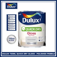 Image of Dulux Quick Dry Polished Pebble 750ML Gloss Paint Interior Wood Metal