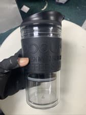 Image of Bodum Insulated Travel Mug French Press 350ml/12oz Coffee Tea Mug Plastic Black