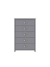 Image of Ely 5 Drawer Chest Grey | Bedroom Storage | Dresser | Tallboy | Organizer