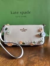 Image of Kate Spade Gemini Floral Mini Bag Clutch Wristlet Shoulder Meringue Multi KO484