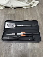 Image of Amazon 3 piece Barbecue tool set BBQ, Complete with bag. RRP £19.70 bbq tool set