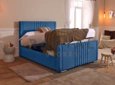 Image of CAIRO OTTOMAN STORAGE BED PANEL PLUSH VELVET UPHOLSTERED BED FRAME