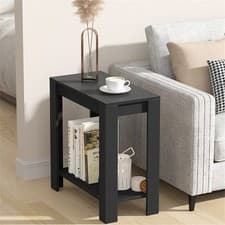 Image of 2-Tier Narrow Side Table Sofa Skinny End Table for Living Room Bedroom Beside