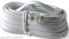 Image of 3M RJ12 TO RJ12 LEAD 6P6C TELEPHONE ADSL ROUTER 6 PIN WHITE CABLE, REVERSE WIRED