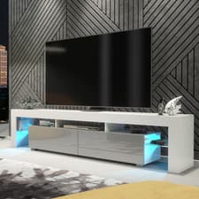 Image of 200cm Modern TV Unit | Cabinet Stand | Matt/High Gloss Doors | Free LED Included