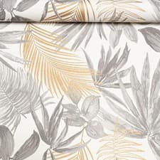 Image of Grey Gold Leaf Wallpaper Metallic Textured Slight Imperfect Thick Vinyl Bedroom