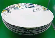 Image of DENBY MONSOON COSMIC 4 X 9.5" PORCELAIN PASTA SALAD  BOWLS NEW NEW