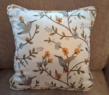 Image of 2 Embroidered Bird Design Cushion Covers NEW