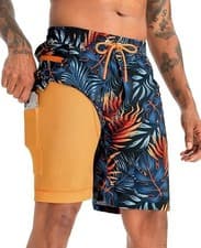Image of Men's Pockets Swim Beach Shorts Trunks Swimming Bottoms Gym Pants UK Size S W30