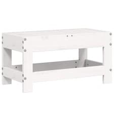 Image of Garden Footstool Outdoor Ottoman Footrest White Solid Wood Pine vidaXL