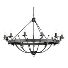 Image of 12 Bulb Chandelier Hanging Pendant LIght Graphite Finish LED E14 60W Bulb