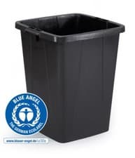 Image of Durable ECO 90L Waste Bin Black | Strong Square Recycling Bin | DURABIN