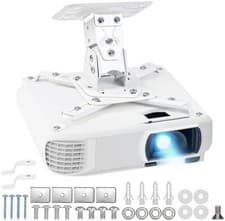 Image of White Universal Ceiling Mount for Projector - Holds 23-35cm/9-14 Inches & 8kg/1