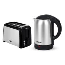 Image of GEEPAS 2 Slice Bread Toaster & 1.8L 1500W Electric Kettle Kitchen Combo Set